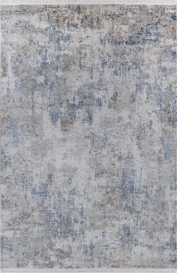 Aqua Designer Teppich Abstrakte Musterung Modern Beige Blau