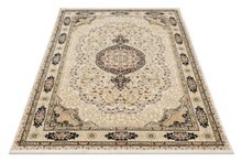 Asfahan Orientalischer Teppich mit Knochenfarbe