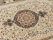 Asfahan Orientalischer Teppich mit Knochenfarbe